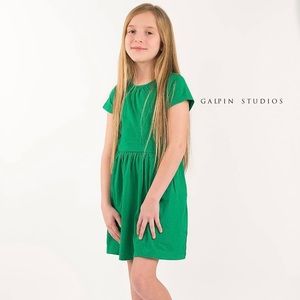 cotton emerald green dress used only for photo.